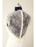 Beaded Lace Chiffon Decorative Buttons Back Long Bridesmaid Dress